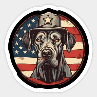 Patriotic Great Dane Sticker